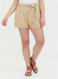 Self Tie Short Short - Linen Beige