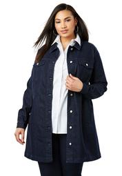 Jessica London Women's Plus Size Long Denim Jacket