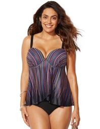 Swimsuits For All Women's Plus Size Flyaway Underwire Tankini Set