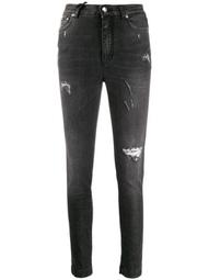 distressed-effect slim fit jeans