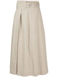 belted waist flared style skirt