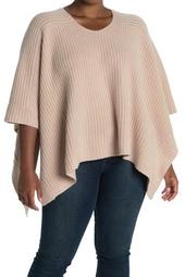 Hillary Textured Cashmere Poncho (Plus Size)