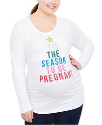 Plus Size 'Tis The Season To Be Pregnant™ Maternity Graphic Tee