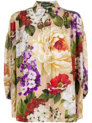 silk loose fit floral shirt