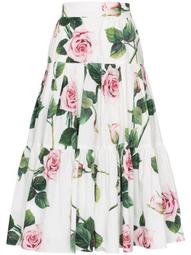 Floral print tiered skirt