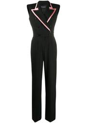 contrasting trim double-breasted jumpsuit