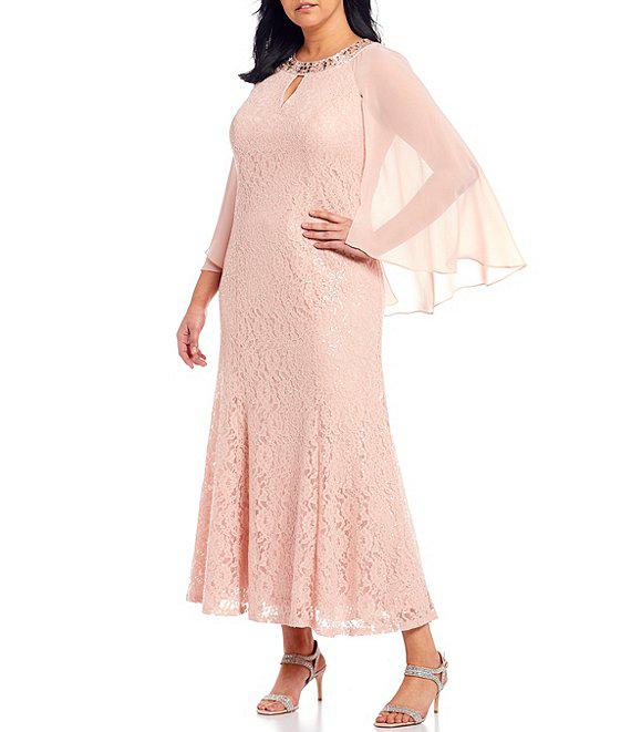 Ignite Evenings Plus Size Sequin Lace Capelet Gown Shop Scenes