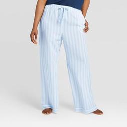 Women's Plus Size Striped Simply Cool Wide Leg Pajama Pants - Stars Above™ Sky Blue