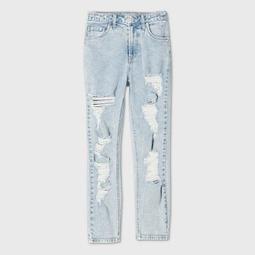 Women's High-Rise Distressed Mom Jeans - Wild Fable™ Light Wash