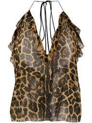 leopard print studded top