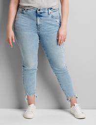 Curvy Fit High-Rise Skinny Jean - Light Wash With Destruction