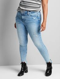 Deluxe Fit High-Rise Skinny Jean - Light Wash With Destruction  
