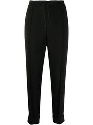 pleated tapered-leg trousers