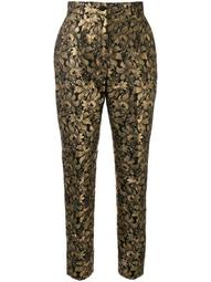 lurex floral jacquard trousers