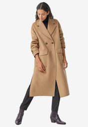 Double-Breasted Wool Blend Coat by ellos®