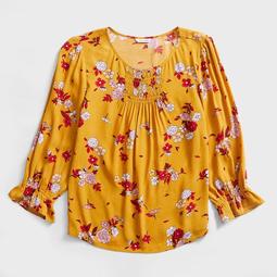 NAUTICA JEANS CO. FLORAL SMOCKED TOP