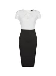 **Black and White Pencil Dress