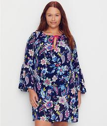 Plus Size Holiday Paisley Flounce Cover-Up