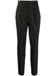high-waisted metallic stripe trousers