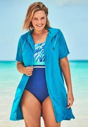 Hooded Terry Swim Cover Up by Swim 365