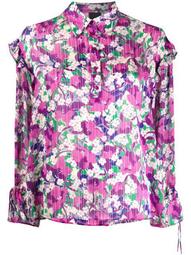floral-print ruffled blouse