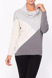 Dimensional Cowl Neck Sweater