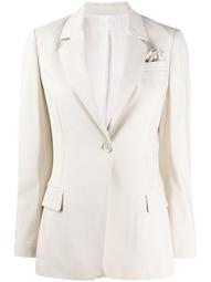 silk single-breasted fitted blazer
