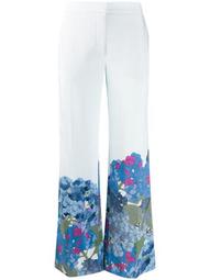 Macro Ortensia printed flared trousers