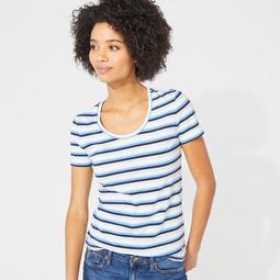 STRIPED SCOOP-NECK T-SHIRT