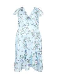 **Billie & Blossom Curve Blue Floral Print Skater Dress