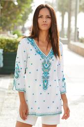 Turquoise Baubles Tunic Top