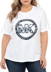 Plus Size Short Sleeve Snake Logo Graphic T-Shirt