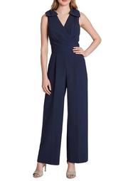 Women's Sleeveless Surplus Jumpsuit with Bow
