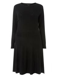 **DP Curve Black Knitted Fit and Flare Dress
