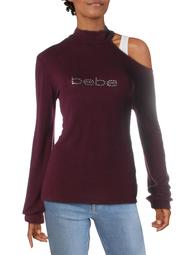 Bebe Womens Plus Logo Cold Shoulder Sweatshirt