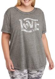 Studio Plus Size Short Sleeve Love Graphic T-Shirt