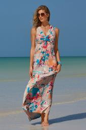 Bandana Patch Floral Printed Maxi Dress