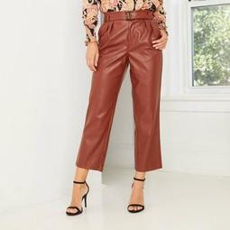 Women's High-Rise Belted Pleat Front Pants - Who What Wear ™