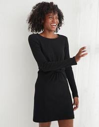 Aerie Ribbed Long Sleeve Twist Front Dress