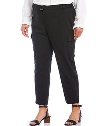Plus Size Straight Leg Belted Pants