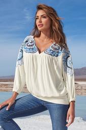 Embroidered Lace Blouson Top