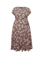 **Billie & Blossom Curve Multi Colour Floral Print Midi Dress