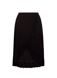 **DP Curve Black Ruffle Skirt