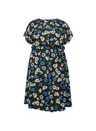 **Billie & Blossom Curve Black Floral Print Shirt Dress