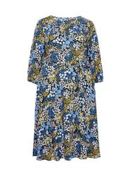 **Billie & Blossom Curve Blue Floral Print Mid Dress