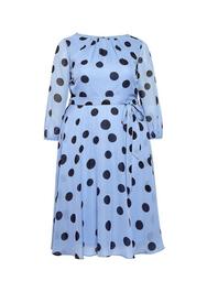**Billie & Blossom Curve Blue Chiffon Spot Print Midi Dress
