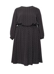 **Billie & Blossom Curve Black Spot Print Mono Midi Dress