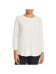 Nic + Zoe Womens Plus Easy Days Linen Textured Pullover Top