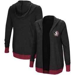 Florida State Seminoles Colosseum Women's Plus Size Steeplechase Open Hooded Tri-Blend Cardigan - Charcoal