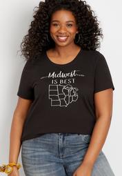 Plus Size Midwest Is Best Graphic Tee